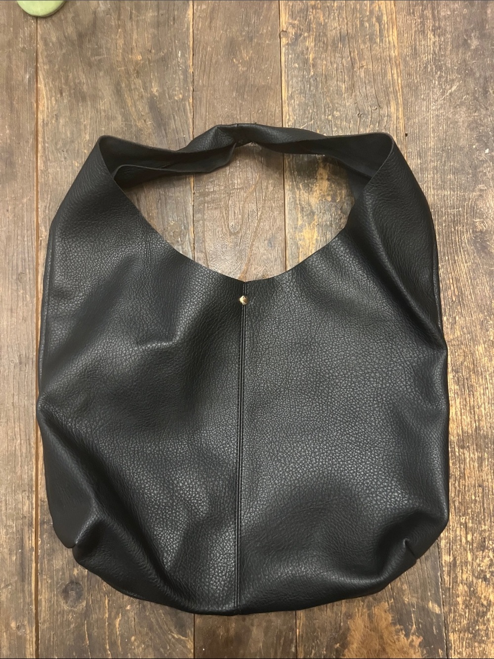 Urban Classic Black Leather Hobo Bag - Minimalist Women's Shoulder Tote